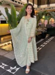 Arka Organza Green Anarkali Kurta Set