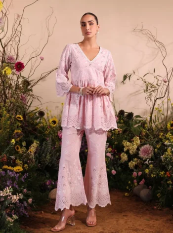 Dica Supima Cotton Light Pink Co-ord Set