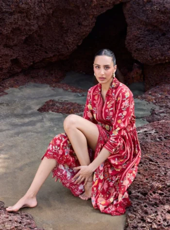 Taara Lawn Red Dress