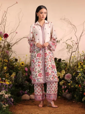 Cormac Lawn Printed White Co-ord Set