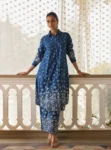 Amhara Denim Long Shirt Co-ord Set