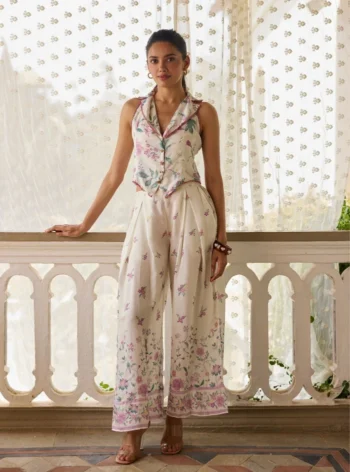 Desi Lawn Off White Jacket Set