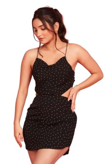 The Kain Casual Midnight Elegance Dress for Women (in, Alpha, XL, Regular, Black)