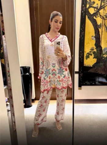 Easha Lawn Off White Co-ord Set