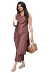 Designer Women??s Rayon Viscose Straight Solid Kurta with Palazzo Set