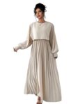 Dress for Women || Women??s Solid Pleated Maxi Dress