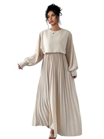 Dress for Women || Women??s Solid Pleated Maxi Dress