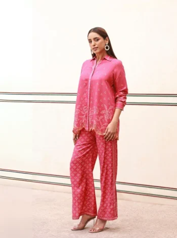 Eirene Lawn Printed Fuschia Co-ord Set