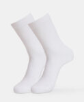 Modal Blend Fabric Scalloped Welt Crew Length Socks with StayFresh Treatment - White