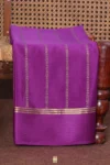 Mysore Silk Saree In Purple With Stripes Design