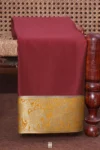 Mysore Silk Saree In Ruby Red With Contrast Border
