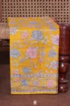 Printed Silk Saree In Honey Yellow With Floral Design