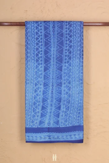 Tussar Silk Saree In Royal Blue With Shibori Design