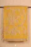 Bailu Silk Saree In Saffron Yellow With Floral Design