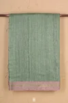 Bailu Silk Saree In Dusty Green With Contrast Border