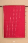 Bailu Silk Saree In Scarlet Red With Chamki Work