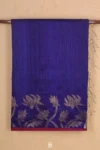 Bailu Silk Saree In Royal Blue With Floral Border