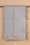 Bailu Silk Saree In Light Grey With Zari Buttas