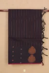 Coimbatore Cotton Saree Dark Oak Brown With Stripes Design