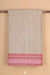Tussar Silk Saree In Light Brown With Stripes Design