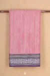 Tussar Silk Saree In Pink With Stripes Design