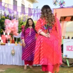 Roohafza- Rani & Red Bandhani Leheriya Printed Aline Slit Suit Set