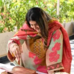 Gardenia- Strawberry Floral Printed Pure Tissue Organza Suit Set