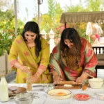 Morning Date- Dusky Yellow Lotus Printed Pure Tissue Organza Suit Set